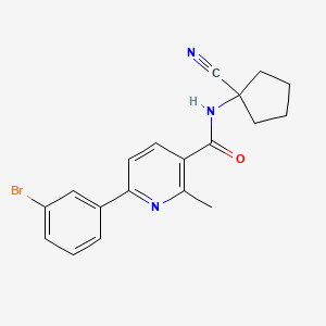 molecular formula C19H18BrN3O B2466035 6-(3-bromophenyl)-N-(1-cyanocyclopentyl)-2-methylpyridine-3-carboxamide CAS No. 1423468-33-0