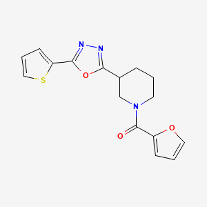 Furan-2-yl(3-(5-(thiophen-2-yl)-1,3,4-oxadiazol-2-yl)piperidin-1-yl)methanone
