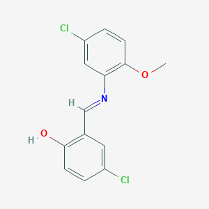 molecular formula C14H11Cl2NO2 B2466039 4-chloro-2-{(E)-[(5-chloro-2-methoxyphenyl)imino]methyl}phenol CAS No. 1232818-53-9