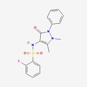 4-{[(2-Fluorophenyl)sulfonyl]amino}-2,3-dimethyl-1-phenyl-3-pyrazolin-5-one