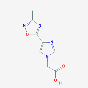 molecular formula C8H8N4O3 B2466051 [4-(3-甲基-[1,2,4]恶二唑-5-基)-咪唑-1-基]-乙酸 CAS No. 1710845-78-5
