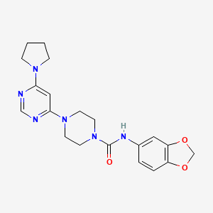 N-(benzo[d][1,3]dioxol-5-yl)-4-(6-(pyrrolidin-1-yl)pyrimidin-4-yl)piperazine-1-carboxamide