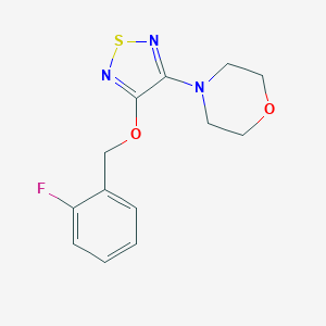 molecular formula C13H14FN3O2S B246606 4-{4-[(2-Fluorobenzyl)oxy]-1,2,5-thiadiazol-3-yl}morpholine 