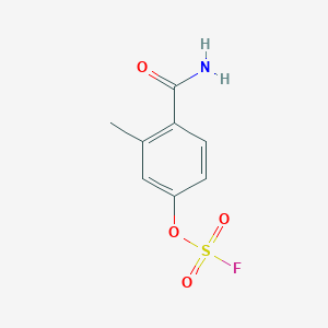 molecular formula C8H8FNO4S B2466066 1-氨基甲酰基-4-氟磺酰氧基-2-甲基苯 CAS No. 2411224-11-6