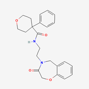 N-(2-(3-oxo-2,3-dihydrobenzo[f][1,4]oxazepin-4(5H)-yl)ethyl)-4-phenyltetrahydro-2H-pyran-4-carboxamide