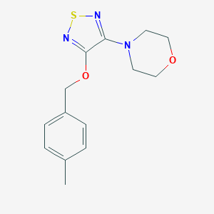 molecular formula C14H17N3O2S B246607 4-{4-[(4-Methylbenzyl)oxy]-1,2,5-thiadiazol-3-yl}morpholine 