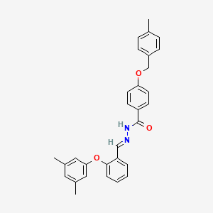 molecular formula C30H28N2O3 B2466075 N'-{(E)-[2-(3,5-dimethylphenoxy)phenyl]methylidene}-4-[(4-methylbenzyl)oxy]benzenecarbohydrazide CAS No. 320423-59-4