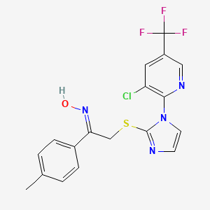 2-({1-[3-chloro-5-(trifluoromethyl)-2-pyridinyl]-1H-imidazol-2-yl}sulfanyl)-1-(4-methylphenyl)-1-ethanone oxime