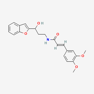 (E)-N-(3-(benzofuran-2-yl)-3-hydroxypropyl)-3-(3,4-dimethoxyphenyl)acrylamide