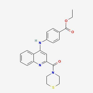 Ethyl 4-((2-(thiomorpholine-4-carbonyl)quinolin-4-yl)amino)benzoate