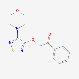 molecular formula C14H15N3O3S B246610 2-{[4-(4-Morpholinyl)-1,2,5-thiadiazol-3-yl]oxy}-1-phenylethanone 