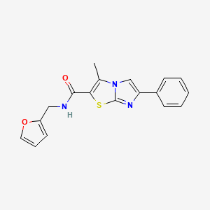 molecular formula C18H15N3O2S B2466101 N-(furan-2-ylmethyl)-3-methyl-6-phenylimidazo[2,1-b]thiazole-2-carboxamide CAS No. 852133-39-2