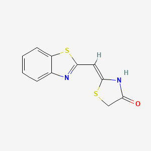 molecular formula C11H8N2OS2 B2466103 2-Benzothiazol-2-ylmethylene-thiazolidin-4-one CAS No. 380193-87-3