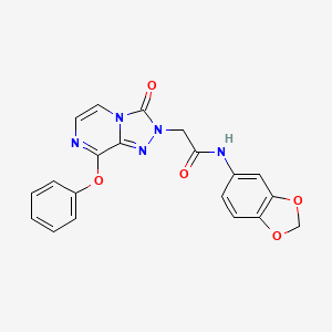 molecular formula C20H15N5O5 B2466105 N-(苯并[d][1,3]二氧杂环-5-基)-2-(3-氧代-8-苯氧基-[1,2,4]三唑并[4,3-a]哒嗪-2(3H)-基)乙酰胺 CAS No. 1251599-96-8
