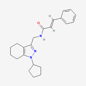 molecular formula C22H27N3O B2466111 N-((1-环戊基-4,5,6,7-四氢-1H-吲唑-3-基)甲基)肉桂酰胺 CAS No. 1448140-03-1