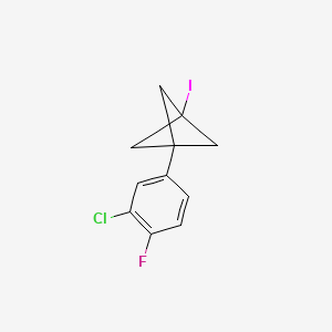 molecular formula C11H9ClFI B2466112 1-(3-Chloro-4-fluorophenyl)-3-iodobicyclo[1.1.1]pentane CAS No. 2287268-78-2