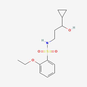 molecular formula C14H21NO4S B2466115 N-(3-cyclopropyl-3-hydroxypropyl)-2-ethoxybenzenesulfonamide CAS No. 1396782-17-4