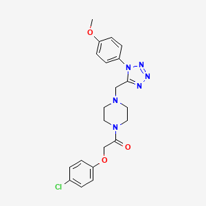 molecular formula C21H23ClN6O3 B2466117 2-(4-chlorophenoxy)-1-(4-((1-(4-methoxyphenyl)-1H-tetrazol-5-yl)methyl)piperazin-1-yl)ethanone CAS No. 1040678-61-2