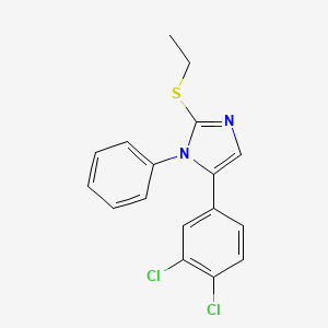 molecular formula C17H14Cl2N2S B2466133 5-(3,4-dichlorophenyl)-2-(ethylthio)-1-phenyl-1H-imidazole CAS No. 1207006-28-7