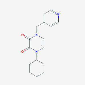 molecular formula C16H19N3O2 B2466137 1-Cyclohexyl-4-(pyridin-4-ylmethyl)pyrazine-2,3-dione CAS No. 2380167-46-2