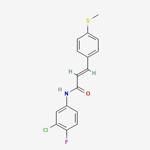 molecular formula C16H13ClFNOS B2466139 N-(3-chloro-4-fluorophenyl)-3-[4-(methylsulfanyl)phenyl]acrylamide CAS No. 329778-47-4