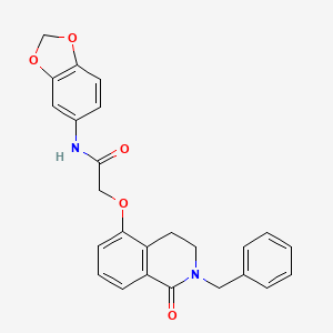 N-(benzo[d][1,3]dioxol-5-yl)-2-((2-benzyl-1-oxo-1,2,3,4-tetrahydroisoquinolin-5-yl)oxy)acetamide