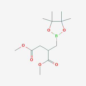molecular formula C13H23BO6 B2466142 1,4-DImethyl 2-[(tetramethyl-1,3,2-dioxaborolan-2-yl)methyl]butanedioate CAS No. 2377587-38-5