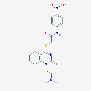 molecular formula C20H25N5O4S B2466144 2-((1-(2-(dimethylamino)ethyl)-2-oxo-1,2,5,6,7,8-hexahydroquinazolin-4-yl)thio)-N-(4-nitrophenyl)acetamide CAS No. 941872-65-7