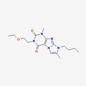molecular formula C17H25N5O3 B2466149 8-丁基-3-(2-乙氧基乙基)-1,7-二甲基-1H-咪唑并[2,1-f]嘌呤-2,4(3H,8H)-二酮 CAS No. 887464-11-1