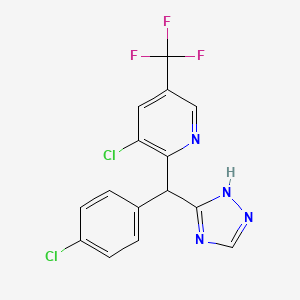 3-Chloro-2-((4-chlorophenyl)(1H-1,2,4-triazol-3-yl)methyl)-5-(trifluoromethyl)pyridine