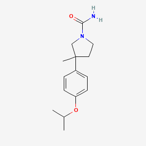 molecular formula C15H22N2O2 B2466151 3-甲基-3-(4-丙-2-氧基苯基)吡咯烷-1-甲酰胺 CAS No. 2408957-82-2