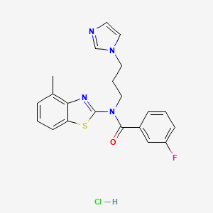 N-(3-(1H-imidazol-1-yl)propyl)-3-fluoro-N-(4-methylbenzo[d]thiazol-2-yl)benzamide hydrochloride
