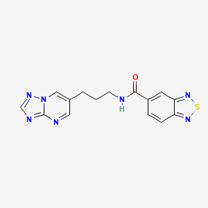 molecular formula C15H13N7OS B2466156 N-(3-([1,2,4]triazolo[1,5-a]pyrimidin-6-yl)propyl)benzo[c][1,2,5]thiadiazole-5-carboxamide CAS No. 2034324-55-3