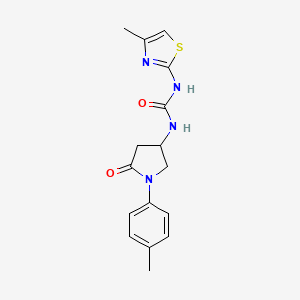 molecular formula C16H18N4O2S B2466157 1-(4-Methylthiazol-2-yl)-3-(5-oxo-1-(p-tolyl)pyrrolidin-3-yl)urea CAS No. 894022-88-9