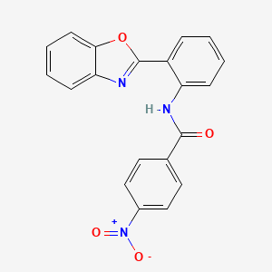 molecular formula C20H13N3O4 B2466158 N-[2-(1,3-benzoxazol-2-yl)phenyl]-4-nitrobenzamide CAS No. 477499-02-8