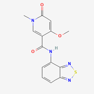 molecular formula C14H12N4O3S B2466170 N-(benzo[c][1,2,5]thiadiazol-4-yl)-4-methoxy-1-methyl-6-oxo-1,6-dihydropyridine-3-carboxamide CAS No. 2034618-70-5