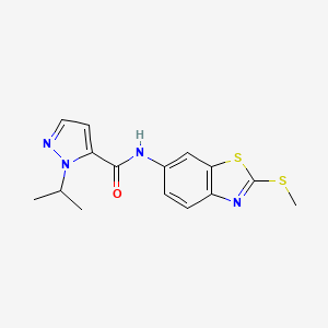 molecular formula C15H16N4OS2 B2466172 1-isopropyl-N-(2-(methylthio)benzo[d]thiazol-6-yl)-1H-pyrazole-5-carboxamide CAS No. 1203042-10-7