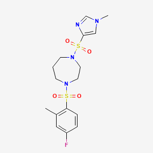1-((4-fluoro-2-methylphenyl)sulfonyl)-4-((1-methyl-1H-imidazol-4-yl)sulfonyl)-1,4-diazepane