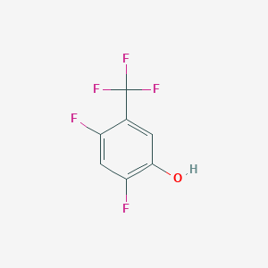 molecular formula C7H3F5O B2466183 2,4-Difluoro-5-hydroxybenzotrifluoride CAS No. 1632283-20-5