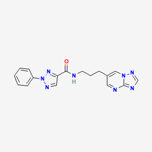 molecular formula C17H16N8O B2466195 N-(3-([1,2,4]三唑并[1,5-a]嘧啶-6-基)丙基)-2-苯基-2H-1,2,3-三唑-4-甲酰胺 CAS No. 2034524-75-7