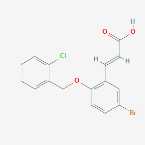molecular formula C16H12BrClO3 B2466199 3-{5-Bromo-2-[(2-chlorophenyl)methoxy]phenyl}prop-2-enoic acid CAS No. 932870-97-8