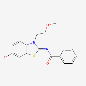 (Z)-N-(6-fluoro-3-(2-methoxyethyl)benzo[d]thiazol-2(3H)-ylidene)benzamide