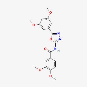 molecular formula C19H19N3O6 B2466215 N-(5-(3,5-二甲氧基苯基)-1,3,4-恶二唑-2-基)-3,4-二甲氧基苯甲酰胺 CAS No. 941997-76-8