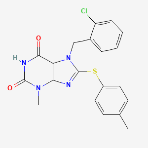 7-[(2-Chlorophenyl)methyl]-3-methyl-8-(4-methylphenyl)sulfanylpurine-2,6-dione