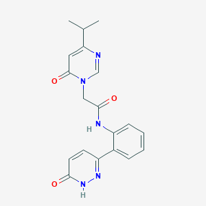 molecular formula C19H19N5O3 B2466225 2-(4-isopropyl-6-oxopyrimidin-1(6H)-yl)-N-(2-(6-oxo-1,6-dihydropyridazin-3-yl)phenyl)acetamide CAS No. 1428348-09-7