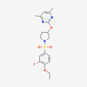 2-((1-((4-Ethoxy-3-fluorophenyl)sulfonyl)pyrrolidin-3-yl)oxy)-4,6-dimethylpyrimidine