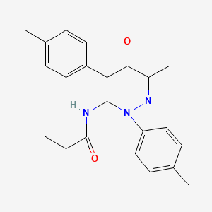 molecular formula C23H25N3O2 B2466236 2-甲基-N-[6-甲基-2,4-双(4-甲苯基)-5-氧代哒嗪-3-基]丙酰胺 CAS No. 885177-05-9