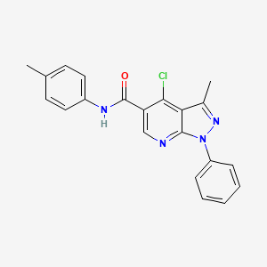 4-chloro-3-methyl-N-(4-methylphenyl)-1-phenylpyrazolo[3,4-b]pyridine-5-carboxamide