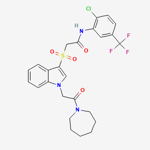 2-((1-(2-(azepan-1-yl)-2-oxoethyl)-1H-indol-3-yl)sulfonyl)-N-(2-chloro-5-(trifluoromethyl)phenyl)acetamide