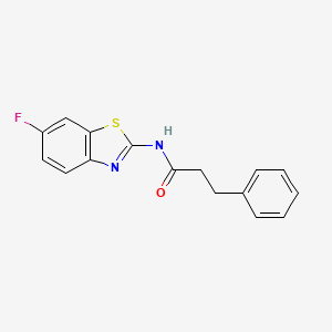 molecular formula C16H13FN2OS B2466260 N-(6-氟-1,3-苯并噻唑-2-基)-3-苯基丙酰胺 CAS No. 477545-46-3